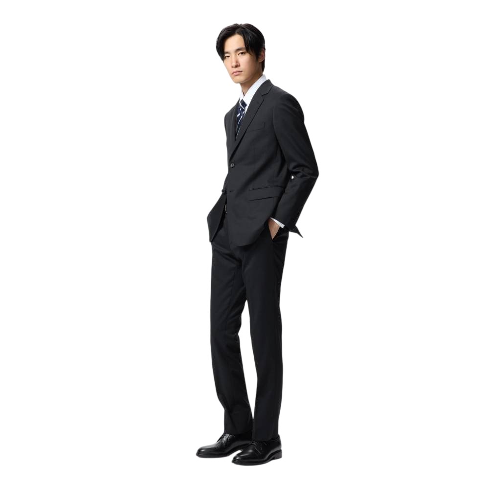 Брюки Uniqlo Stretch Wool Slim Fit, 09 черный