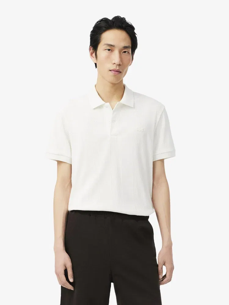 Футболка поло с коротким рукавом, хлопковая LACOSTE, White