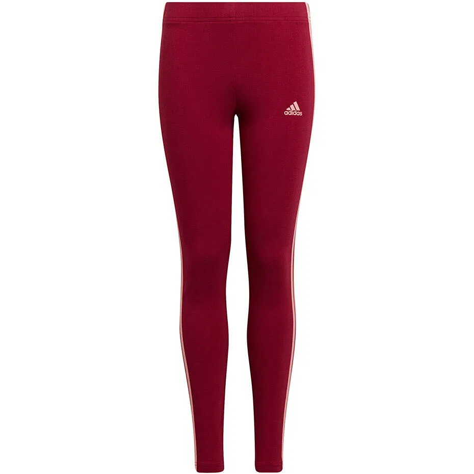 Детские леггинсы с лампасами Adidas Essentials 3-Stripes Leggings, Rot Burgunderrot Lila