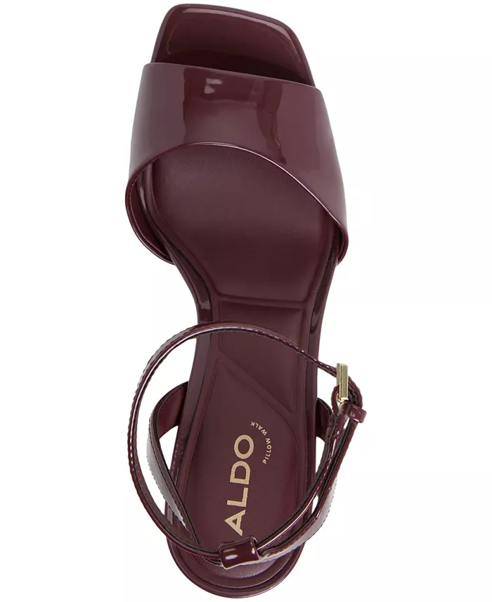 Женские двухкомпонентные босоножки на платформе и каблуке ALDO, красный — фото 4