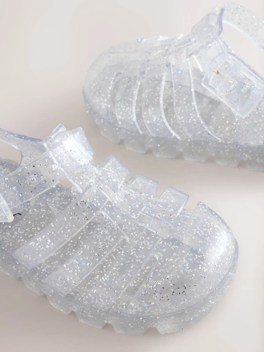 Сандалии джелли Silver Glitter Next, серебристый глиттер — фото 4