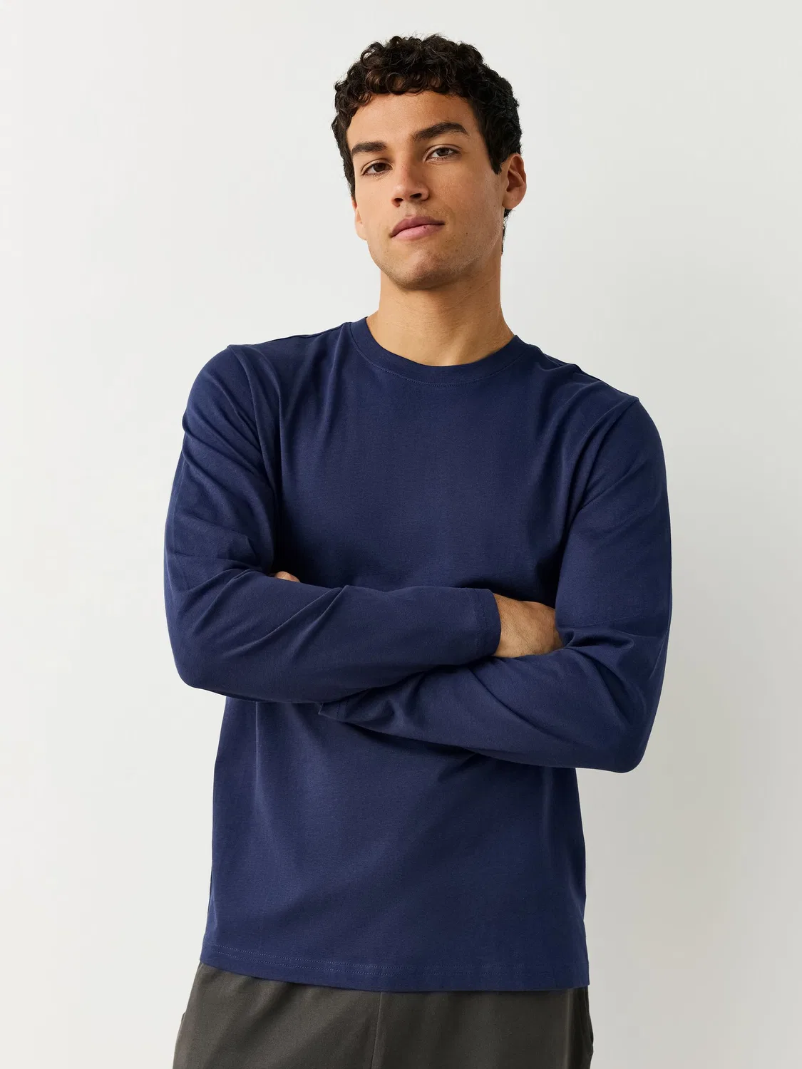 Футболка с длинным рукавом Slim Fit, набор 5 шт Next, белый/черный/серый/темно-синий — фото 2