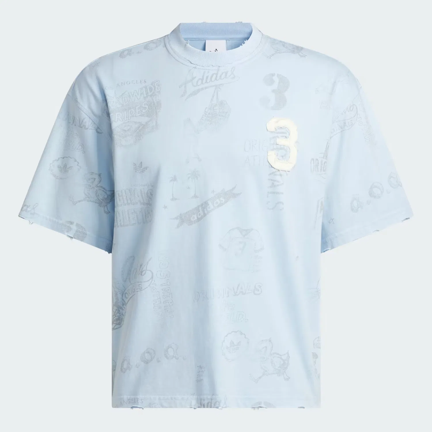 Мужская футболка с графическим принтом Varsity Graphic Adidas Originals, голубой — фото 4