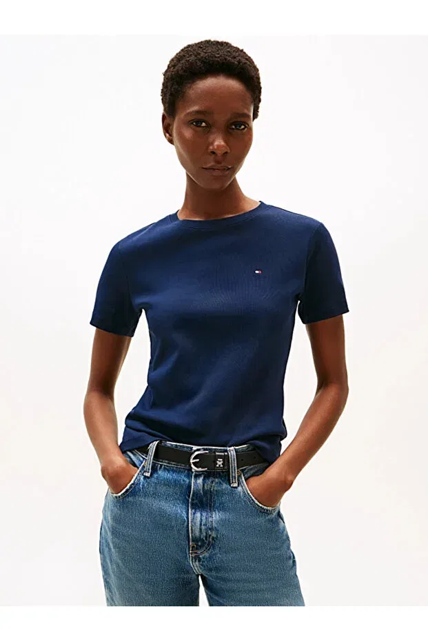 Женская футболка хлопковая с принтом Tommy Hilfiger, Blue