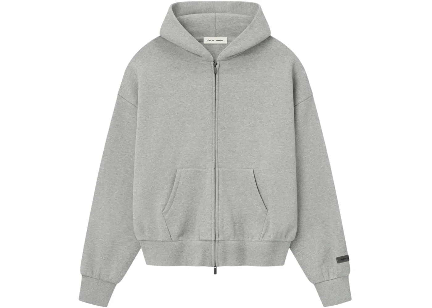 Мужская худи на молнии из флиса Classic Fleece Zip Up Hoodie Fear of God, Concrete Heather