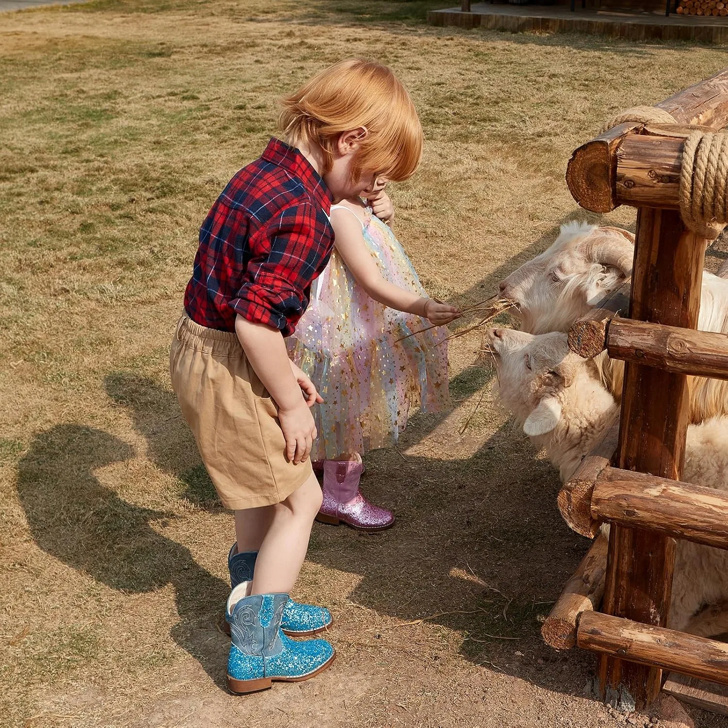 Детские сапоги для девочек с блестками Cowgirl Boots IUV KIDS, Bright Blue Glitter — фото 4