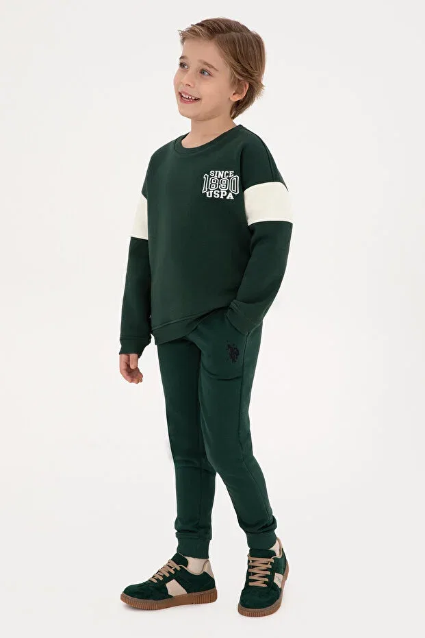 Детские спортивные брюки для мальчиков зауженные U.S. Polo Assn., Dark Green — фото 2