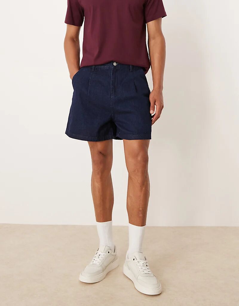 

Укороченные джинсовые шорты ASOS DESIGN со складками, необработанного тона
