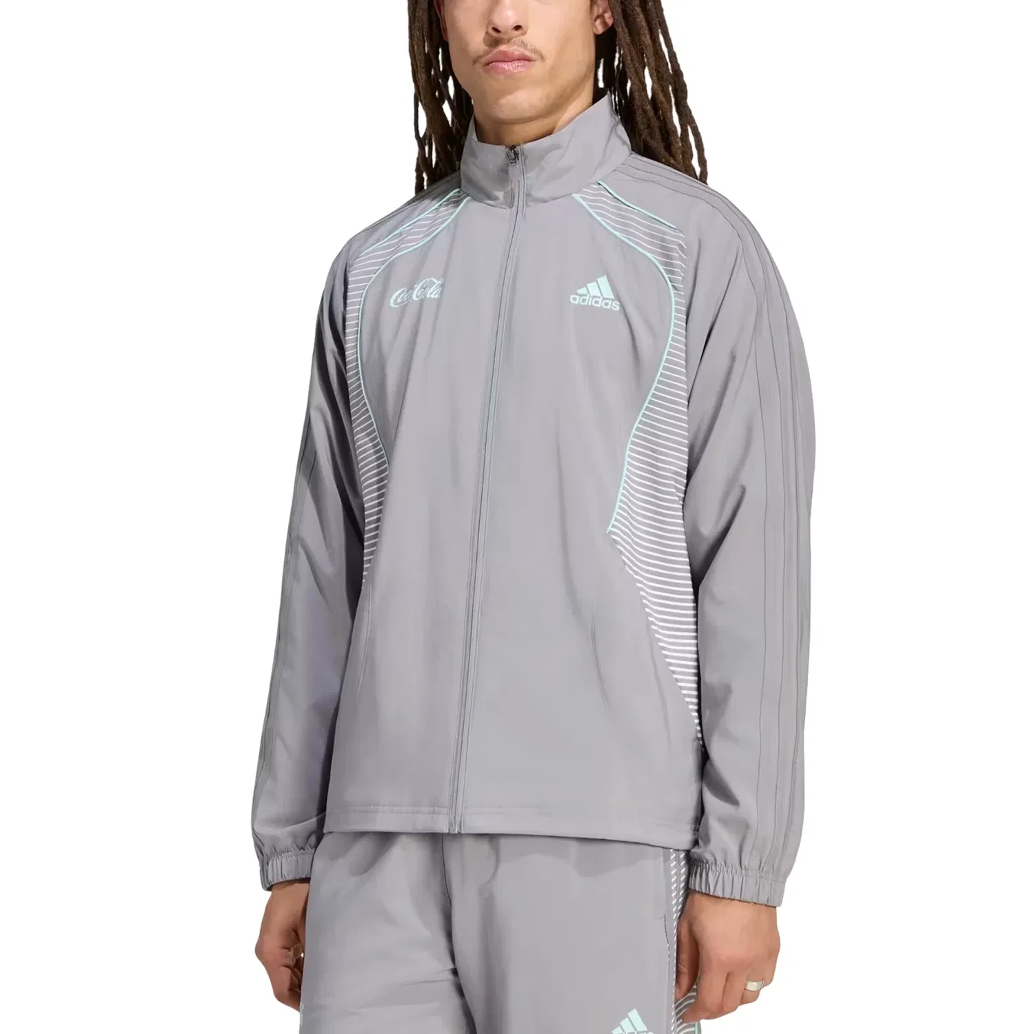 Мужская ветровка Adidas x Coca-Cola Teamgeist 26 Track Jacket Asia Sizing, серый — фото 2