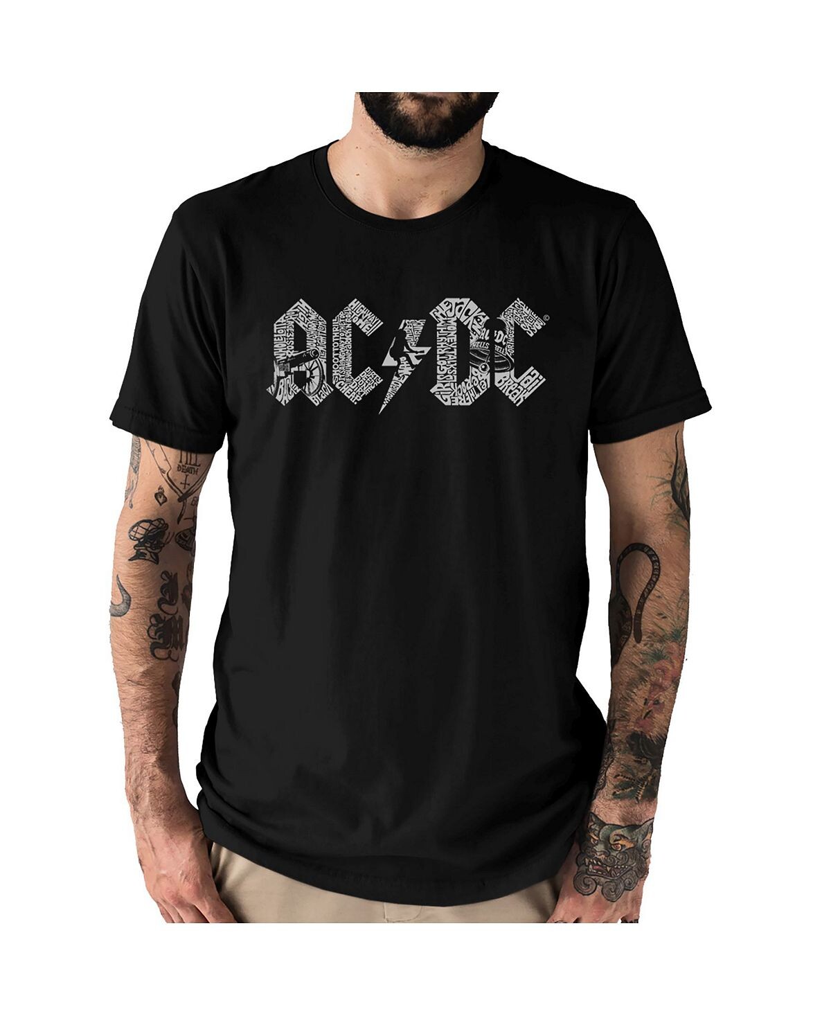 

Мужская футболка premium ac/dc word art LA Pop Art, черный