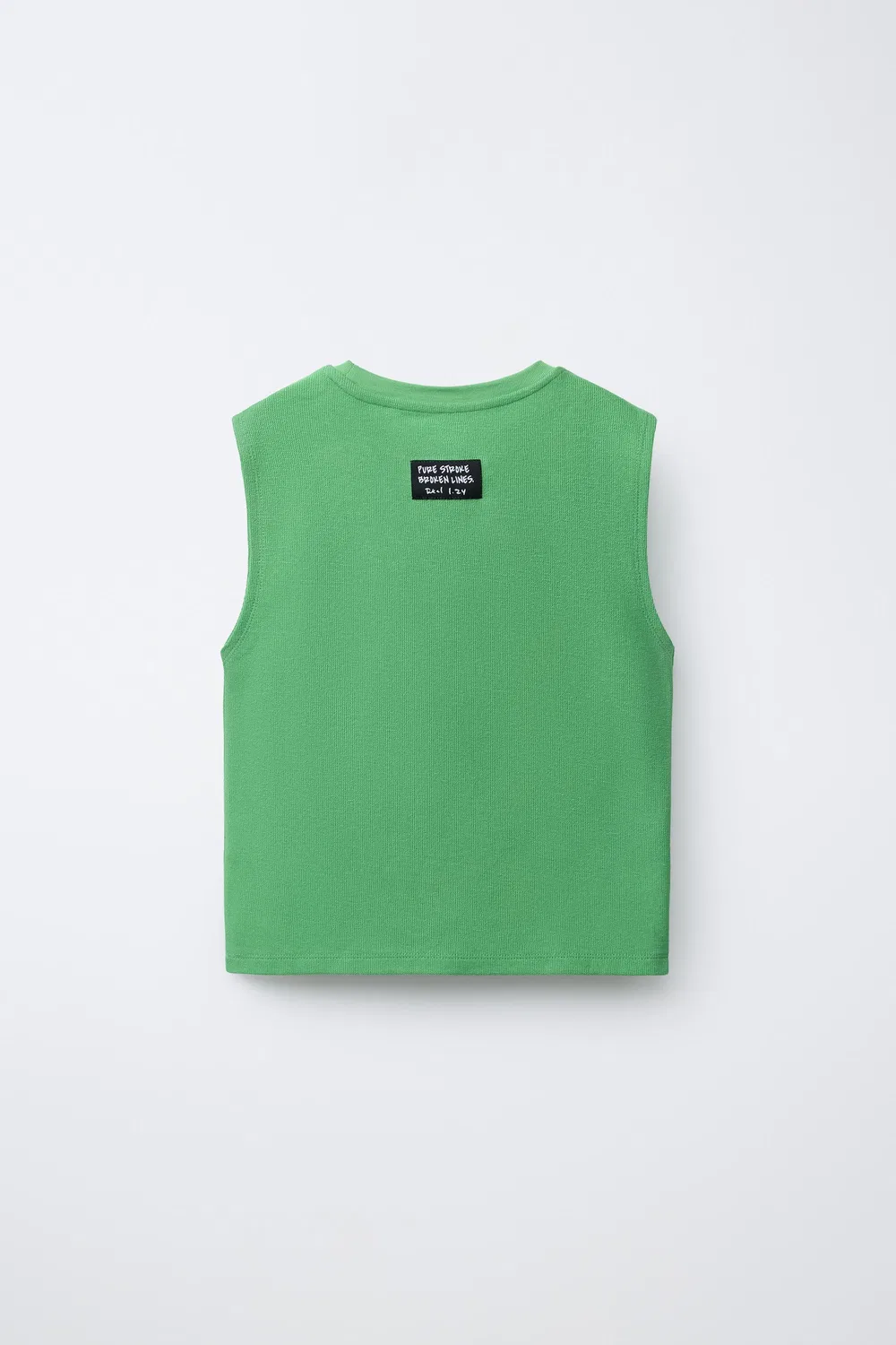 Топ без рукавов с рельефным слоганом ZARA, Green — фото 2