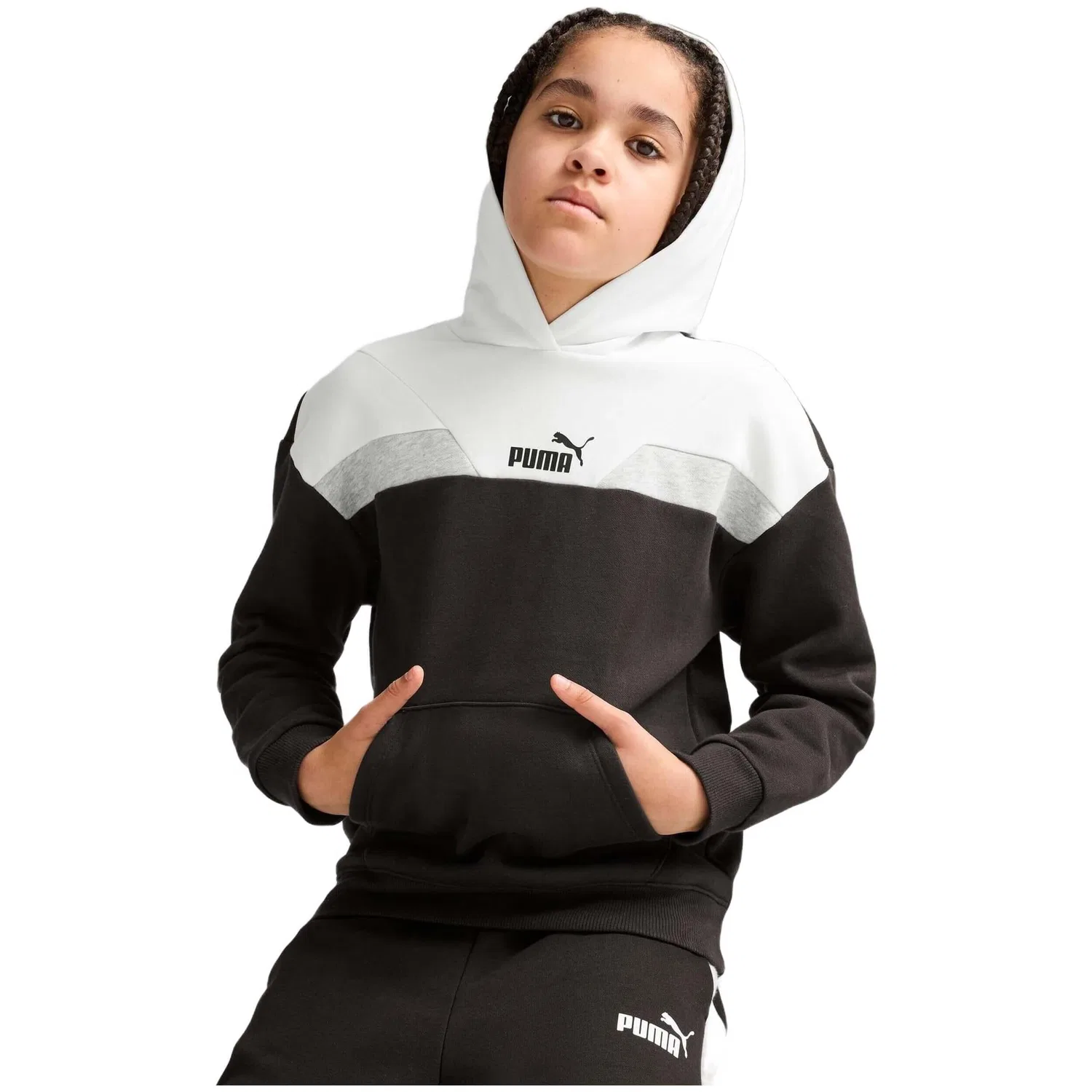Детское худи с капюшоном Puma 681788, Bunt / Magnetgrau