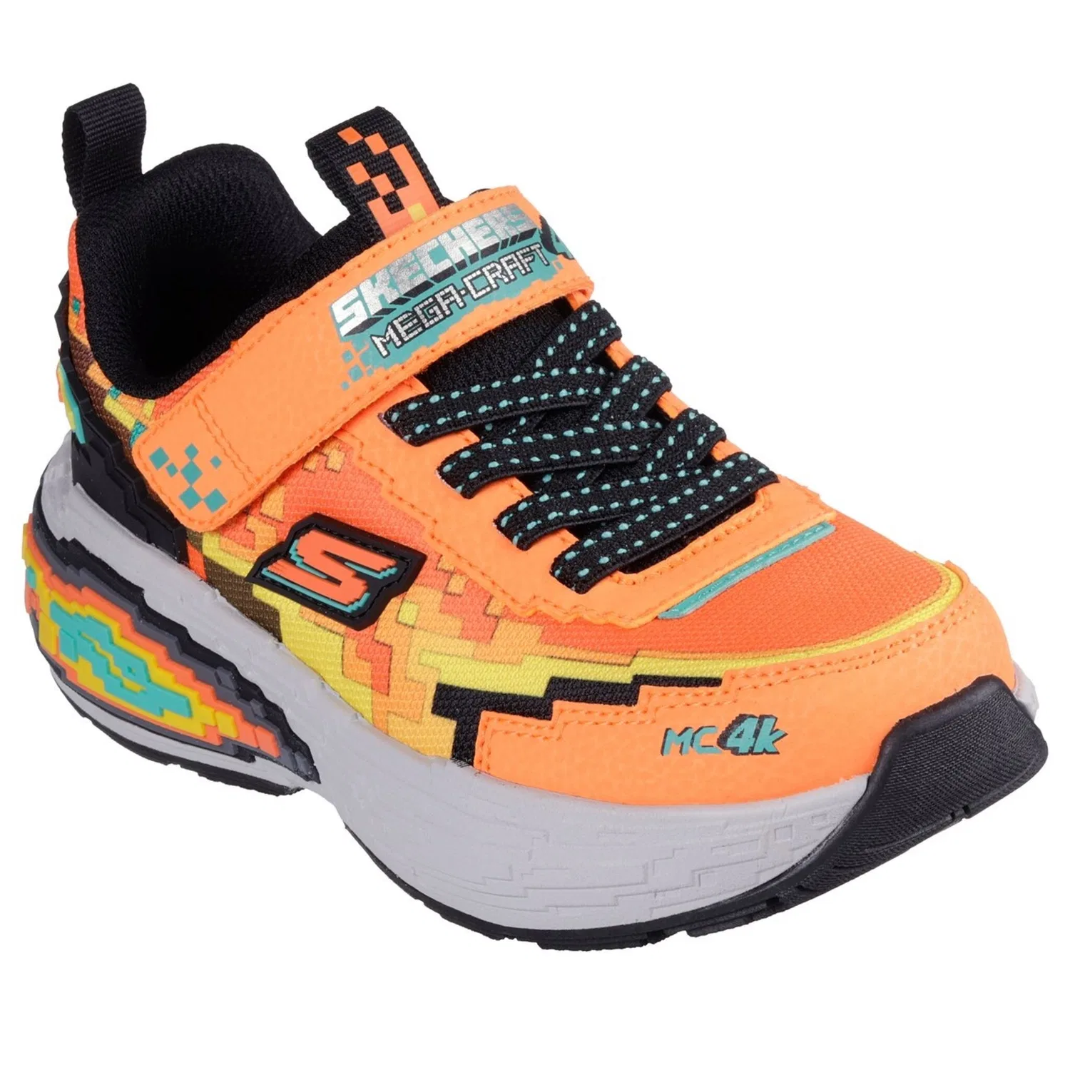 Детские кроссовки с контрастными деталями Skechers, Orange/Black