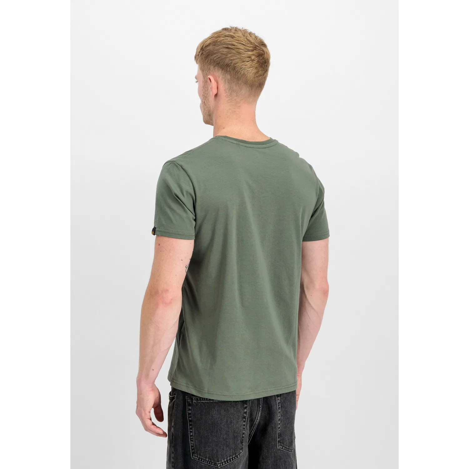 Детская хлопковая футболка Regular Fit Alpha Industries, Vintage Green — фото 2