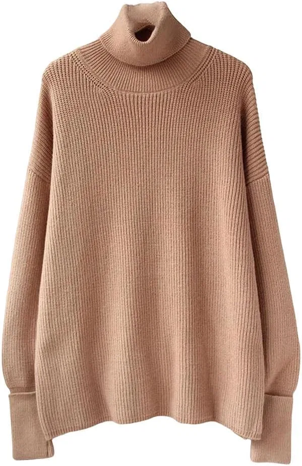 Женский свитер с высоким воротом Oversized Turtleneck Sweater, хаки