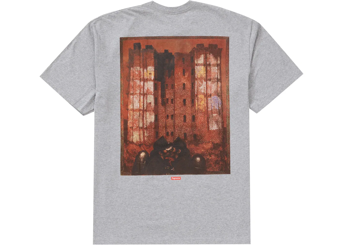 Мужская футболка с принтом Supreme Martin Wong Big Heat Tee, Heather Grey — фото 2