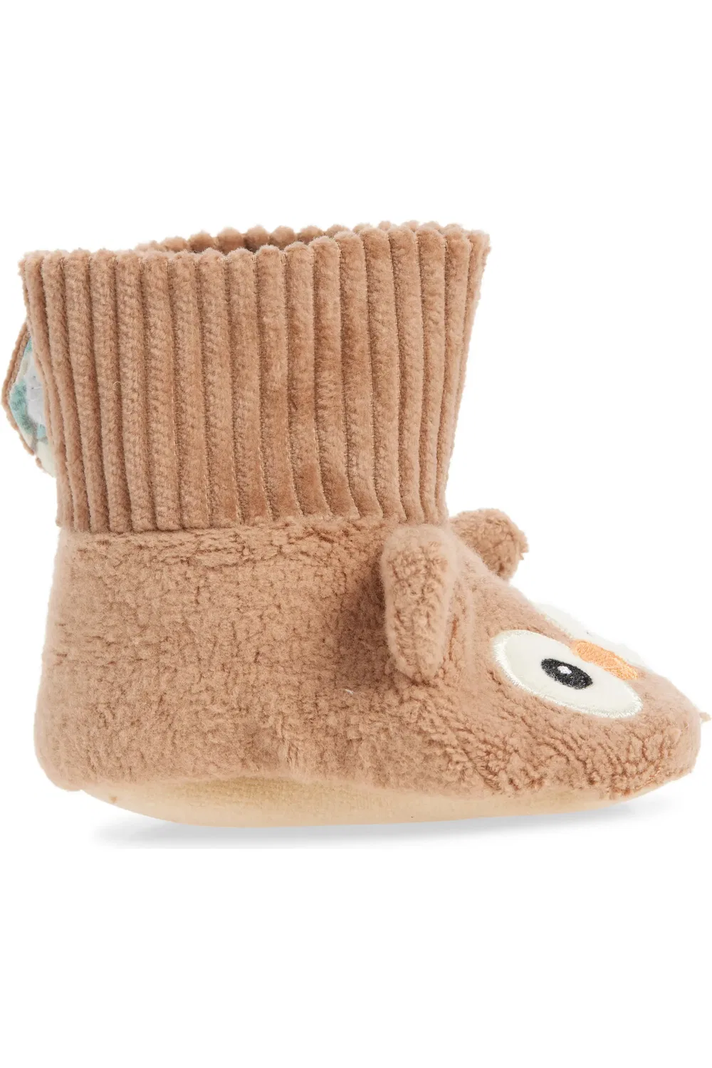 Детские пинетки с вышивкой Organic Cotton Booties Apple Park, коричневый — фото 3