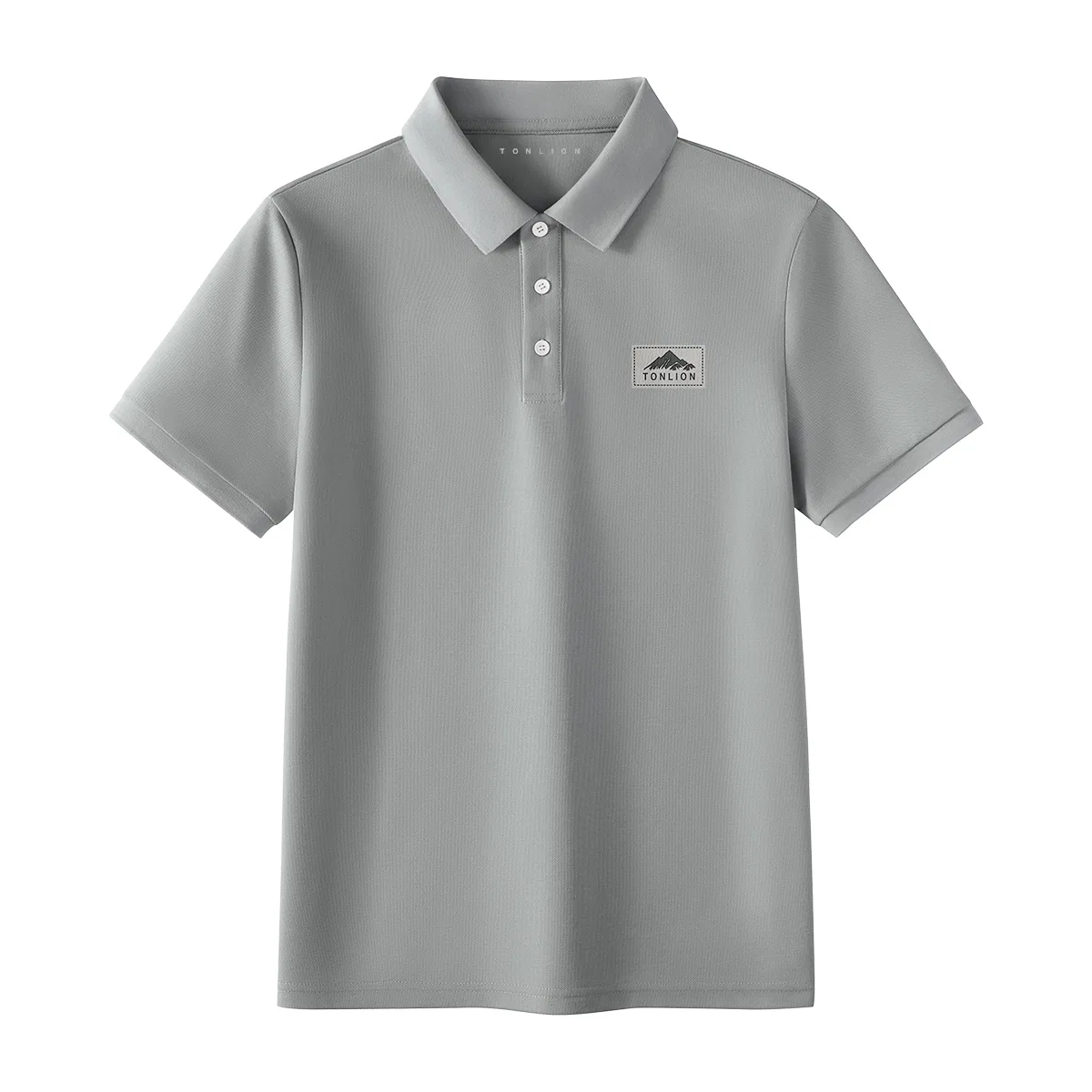 Детская футболка с принтом Tonlion, Light Grey T Tangshi Leather Label Chest Logo