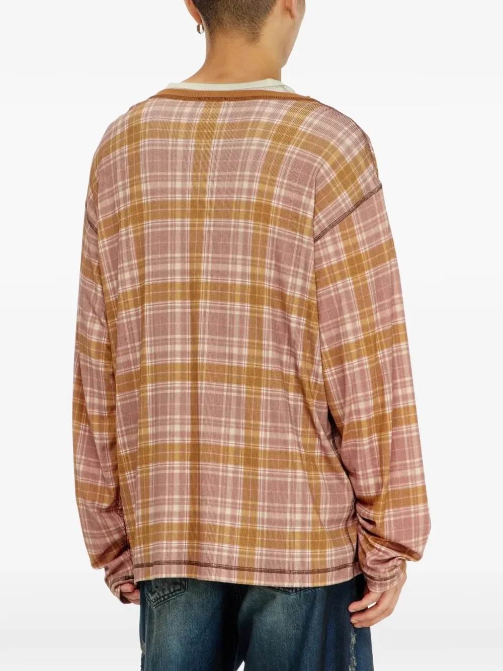 Футболка T-Joy-Ls в клетку DIESEL, бежевый — фото 2