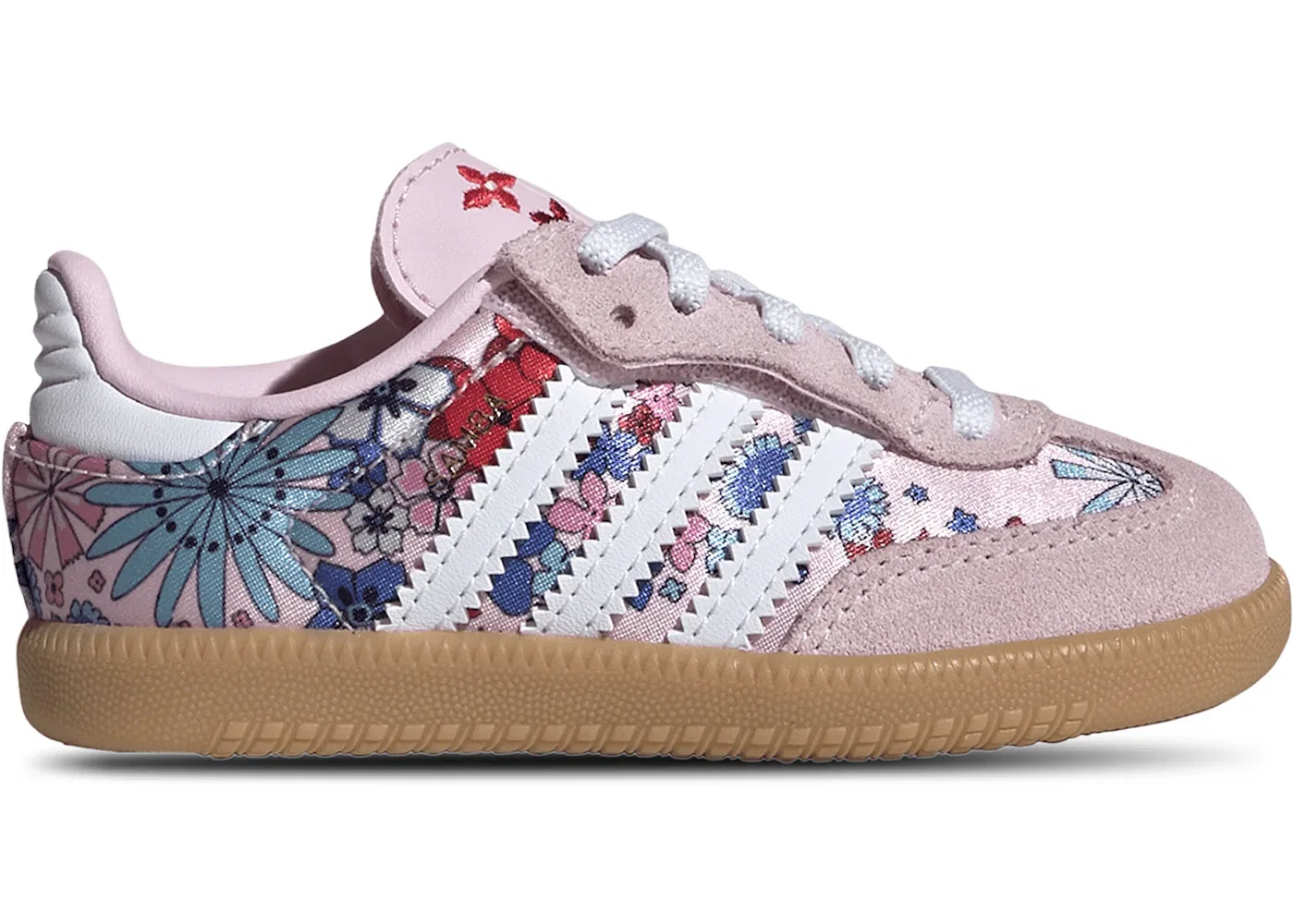 Детские кроссовки с принтом Adidas Samba OG Comfort Closure Liberty London, Clear Pink Cloud White Gum
