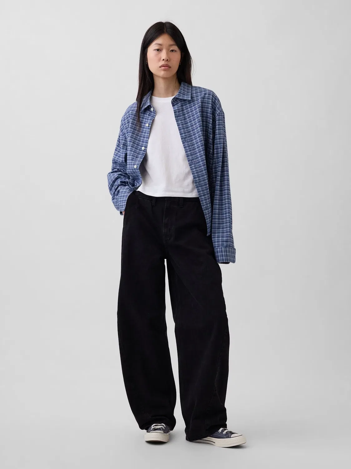 Джинсы-бананы высокие Gap Black — фото 4