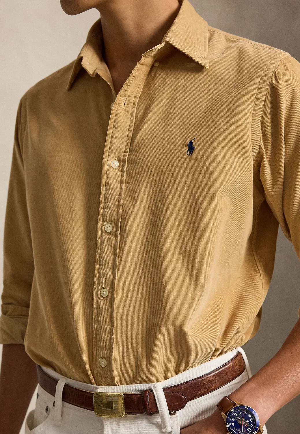 Рубашка из вельвета, сшитая на заказ Polo Ralph Lauren, Classic Camel — фото 4