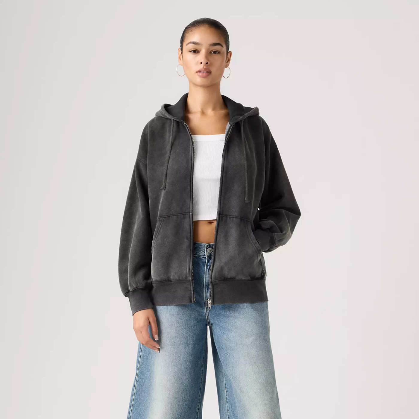 Толстовка Levi's Premium Women's Vintage Garment Dye Relaxed, черный — фото 4