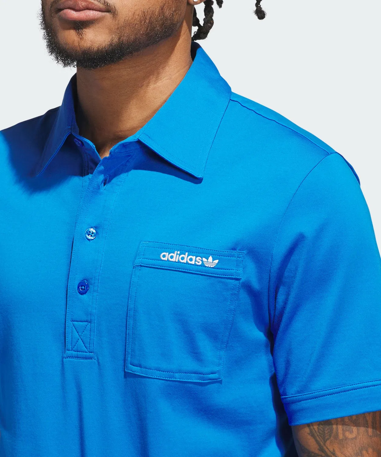 Мужская футболка-поло с длинным рукавомAdidas Golf Chest Pocket Half Sleeve Shirt, Cobalt Blue — фото 4