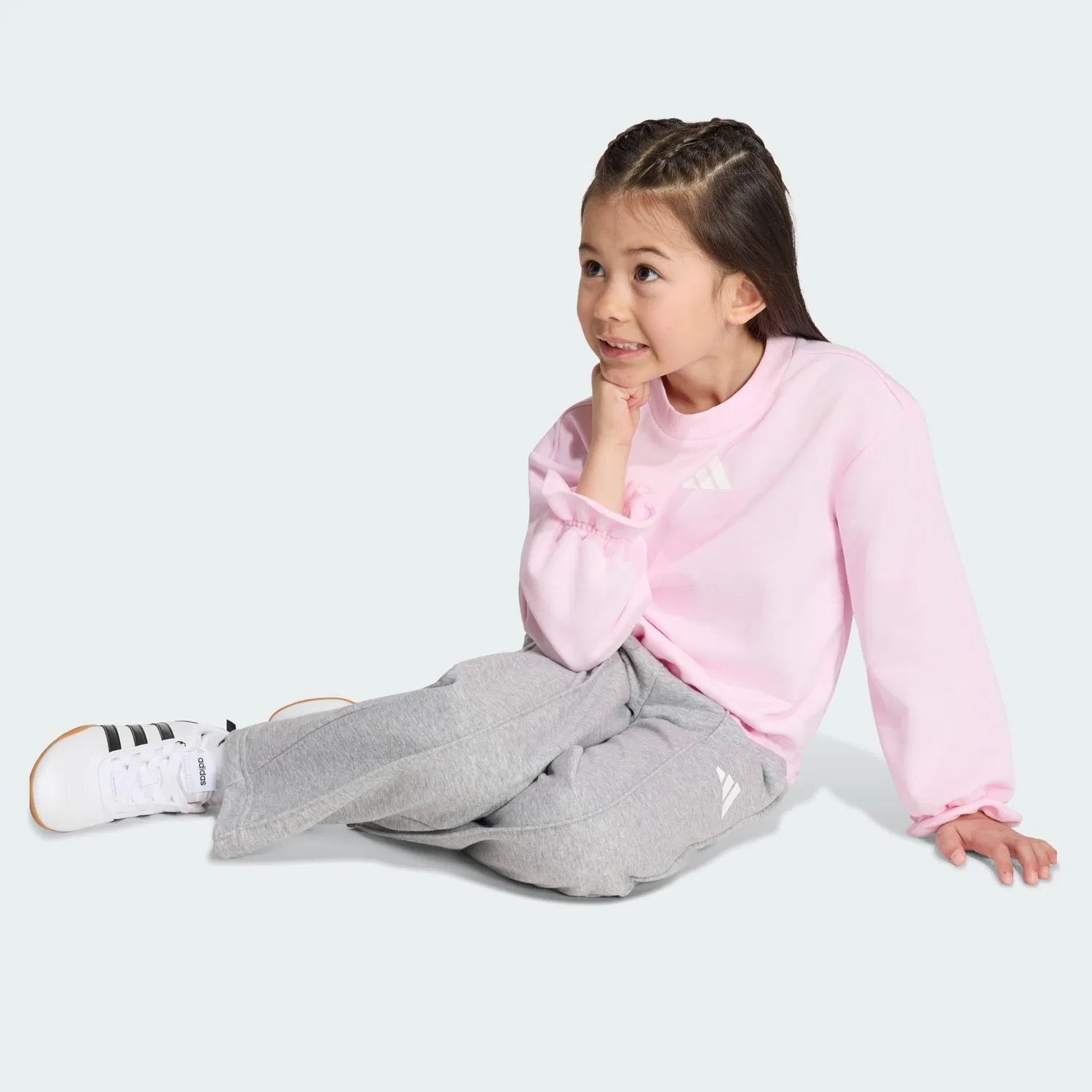 Детский спортивный костюм с рюшами Seasonals Sweatset Adidas, Altrosa Weiss — фото 4