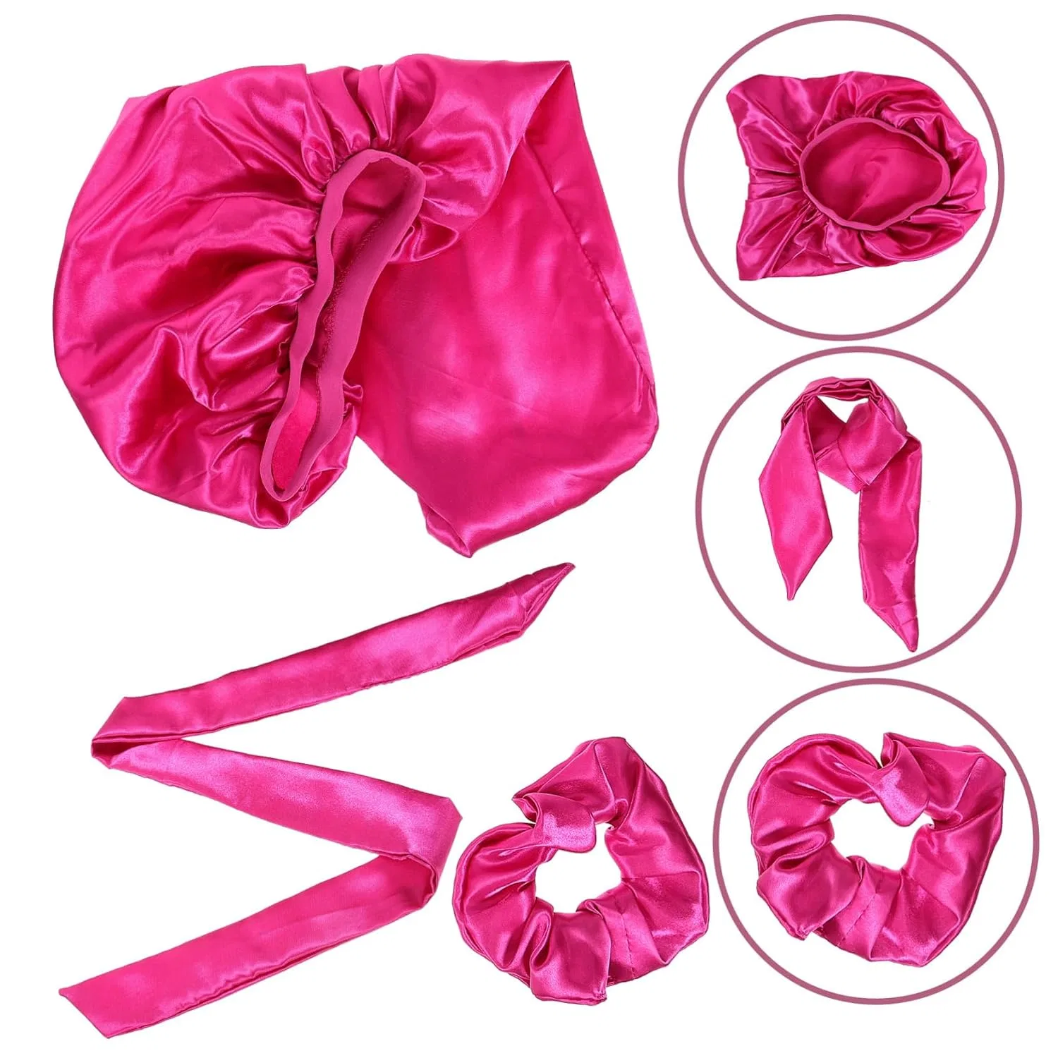 Набор шапочек для душа Satin, 5 шт., GLEAVI, 69x29 см, Розовый — фото 3