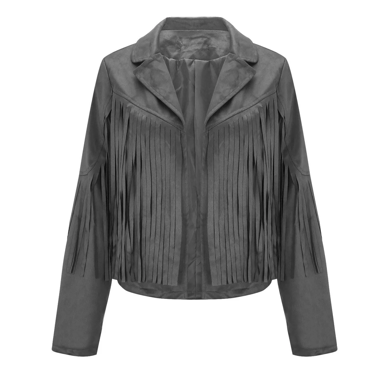 Женская куртка-ветровка с молнией Bomber Casual Zip Up, Grey — фото 2