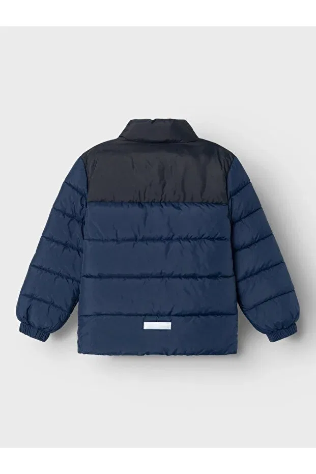 Детская куртка-пуховик для девочек с длинным рукавом Stand Collar Navy Blue Boy's Puffer Jacket Name It, Navy Blue — фото 3