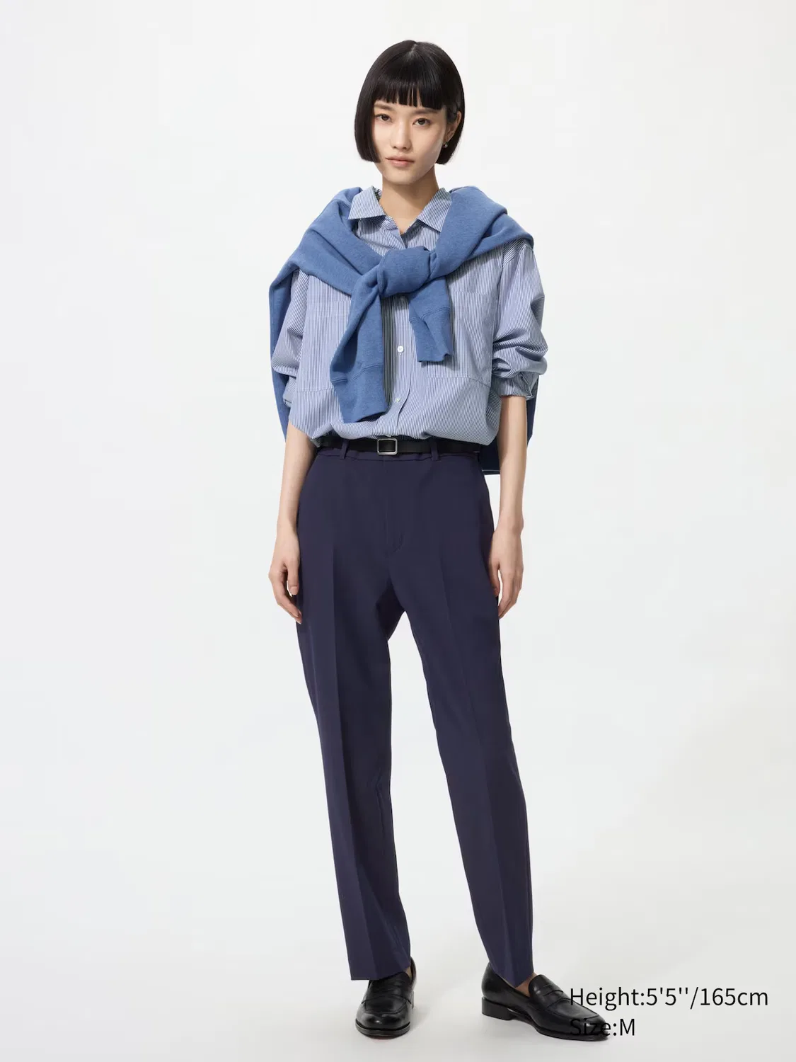 Брюки Uniqlo, стандартная длина, темно-синий