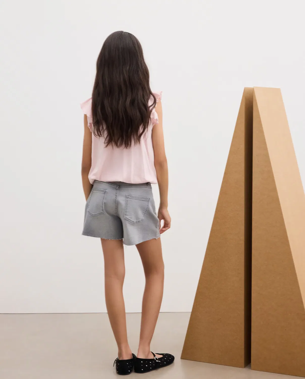 Детские шорты для девочек джинсовые со стразами Kids El Corte Inglés, Gris Claro Denim — фото 3