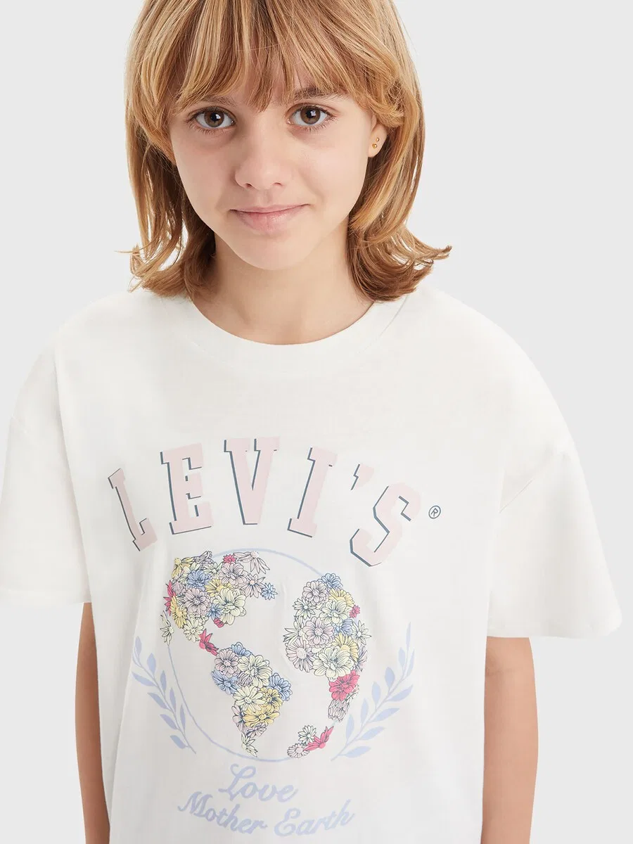 Детская футболка белого цвета Levi'S Kids — фото 4