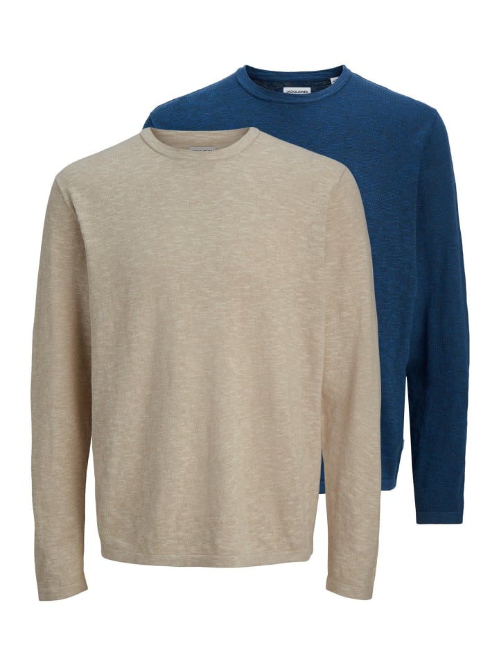 

Jack & Jones Летний свитер бежевого/темно-синего цвета