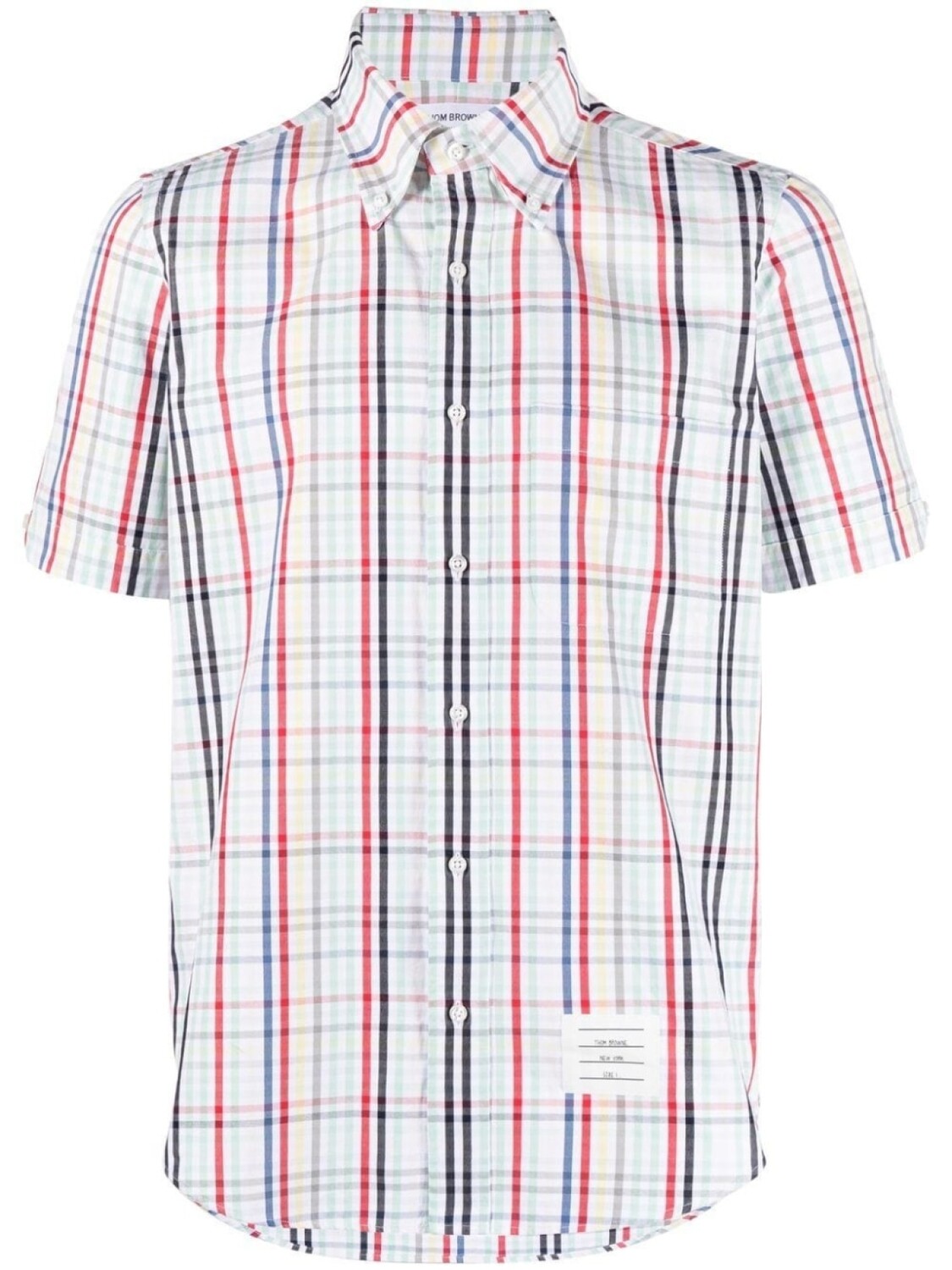 

Thom Browne рубашка в клетку с коротким рукавом, белый