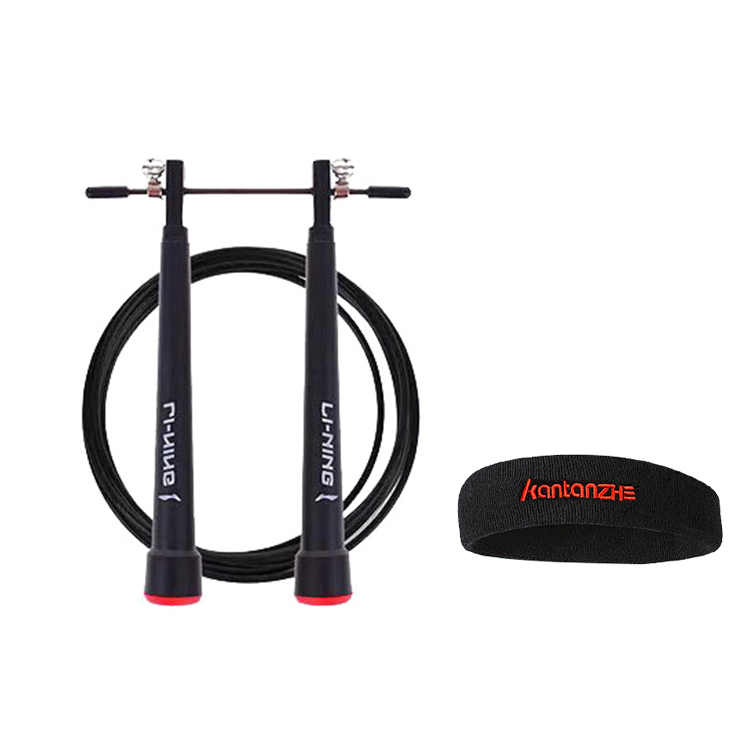 

Скакалка для скоростных тренировок материал троса pvc стальной трос, материал рукоятки pvc для учеников LINING, черный