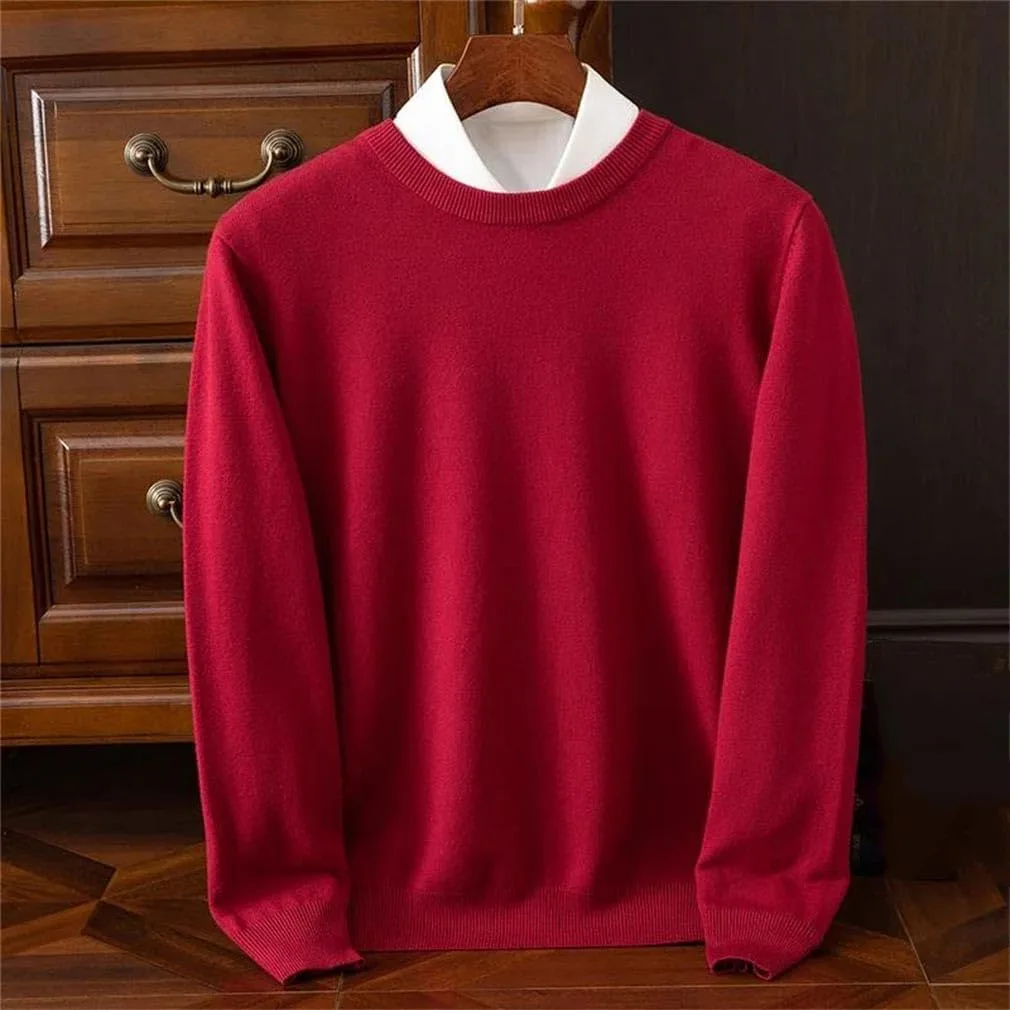 Мужской о-нек шерстяной свитер Basic Cashmere — фото 4