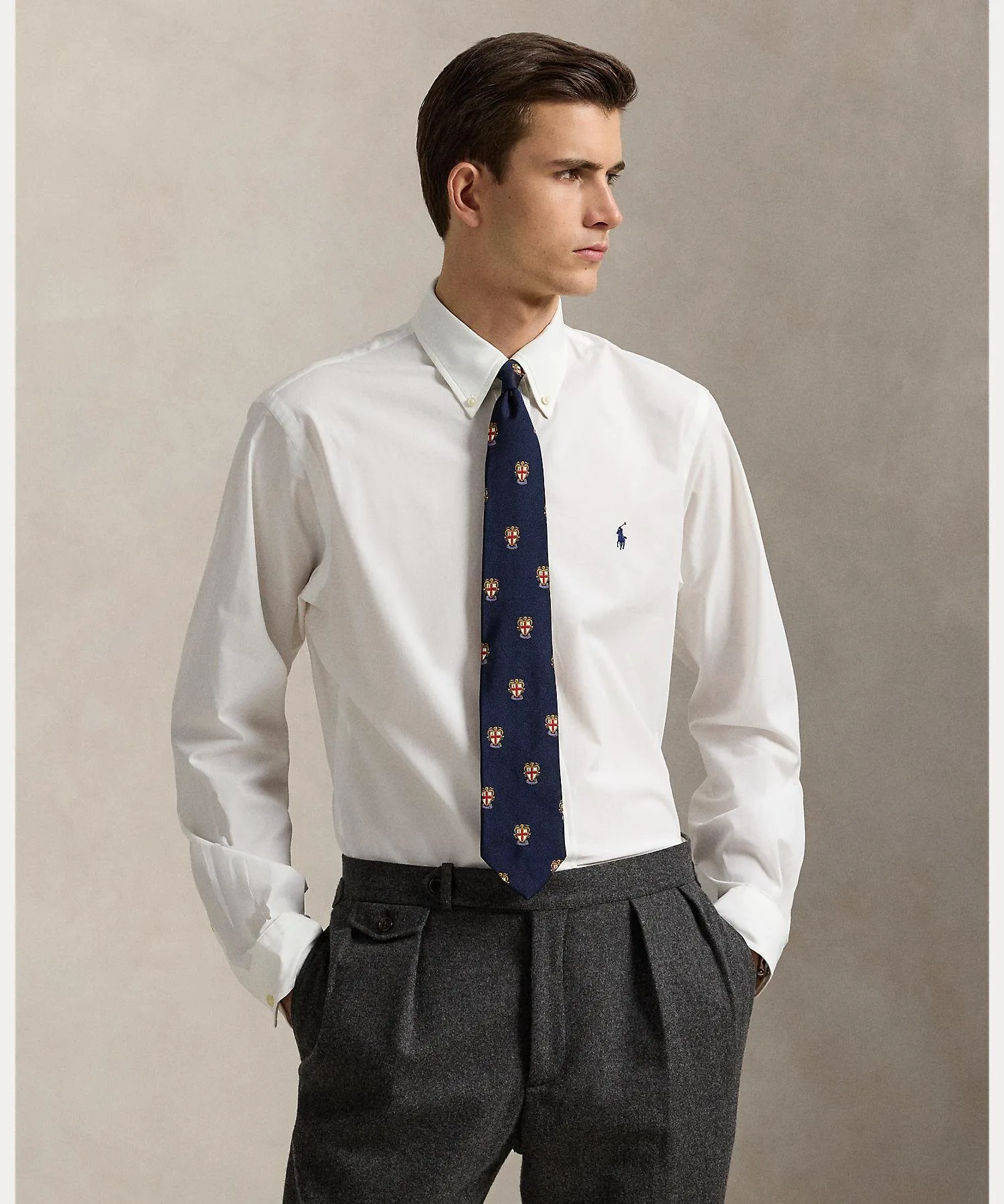 Классическая рубашка из эластичного поплина Polo Ralph Lauren, 100 White