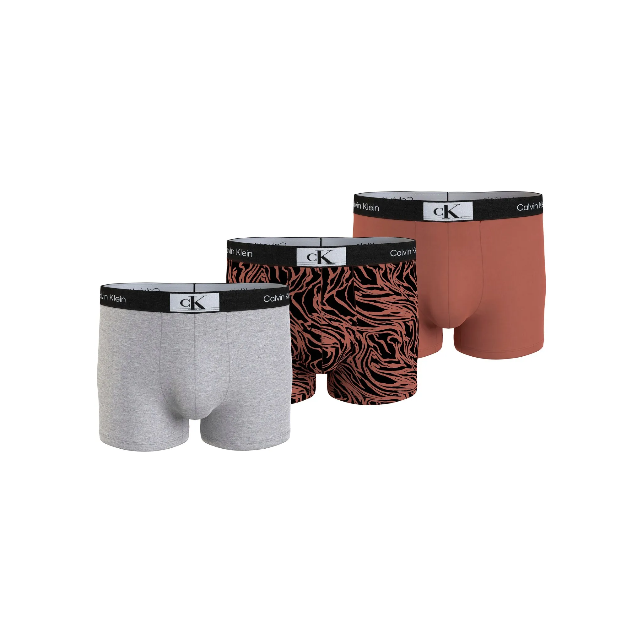 

Calvin Klein Underwear Трусы "TRUNK 3PK" (3 шт. в упаковке, 3 шт. в упаковке), с эластичным поясом с логотипом, цвет Gry Htr, Broken Warp Str_Arag, Arag