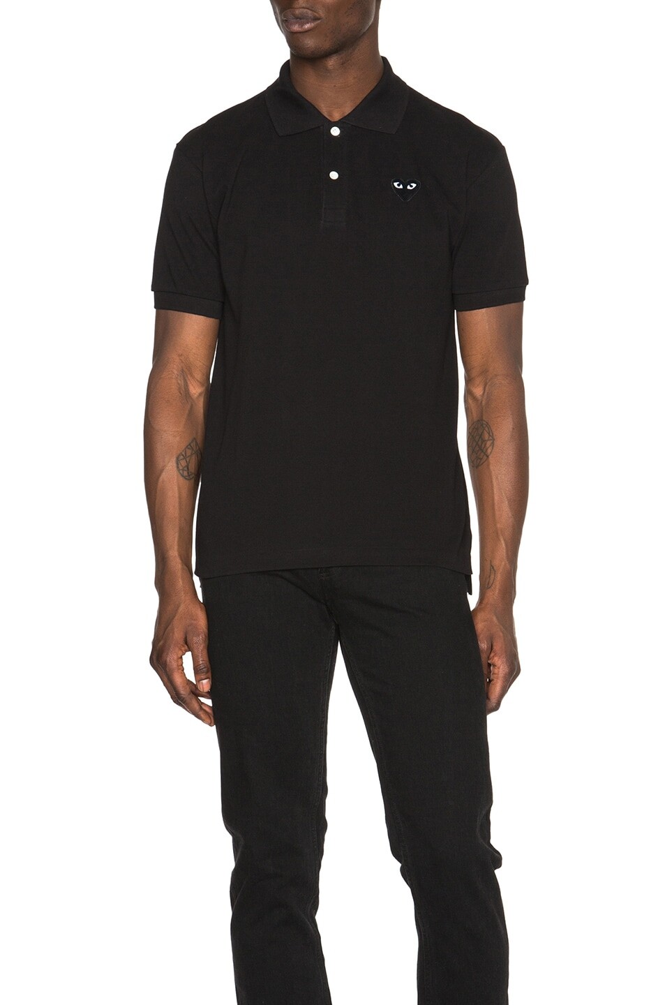 

Поло Comme des Garçons Cotton With Black Emblem, черный