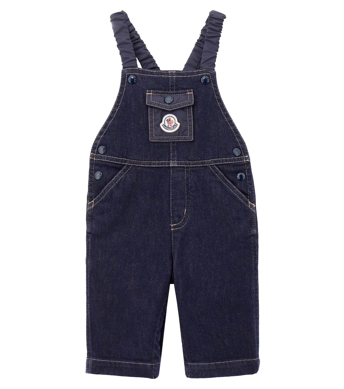 

Детский джинсовый комбинезон с логотипом Moncler Enfant, Blue Navy