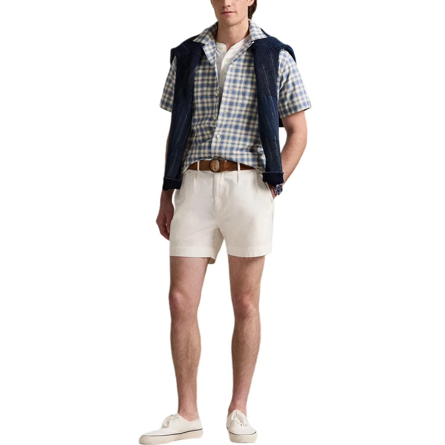 Рубашка классическая мужская Polo Ralph Lauren Cream Blue — фото 3