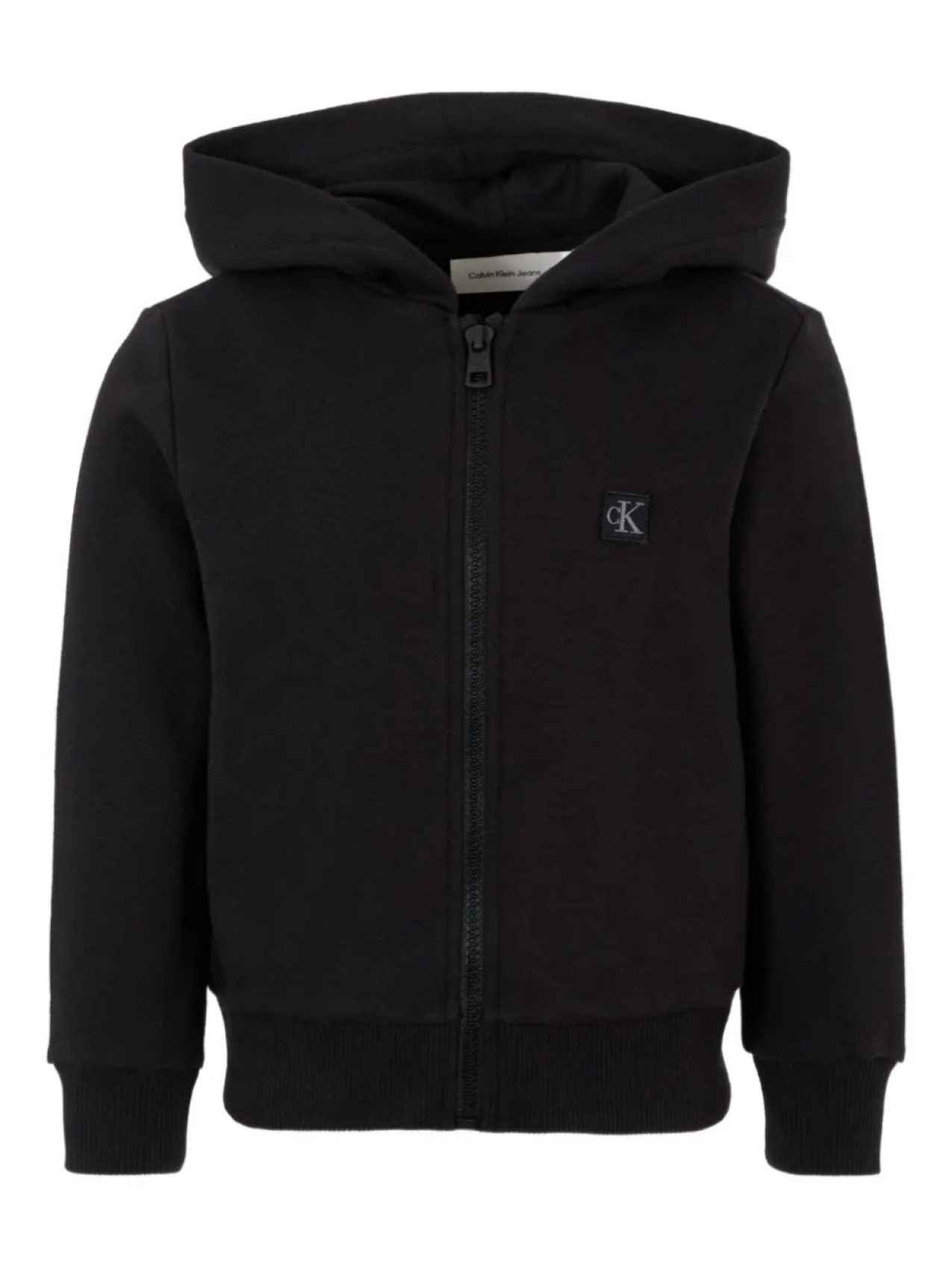 

Детская хлопковая толстовка с капюшоном на молнии Calvin Klein Kids, черный
