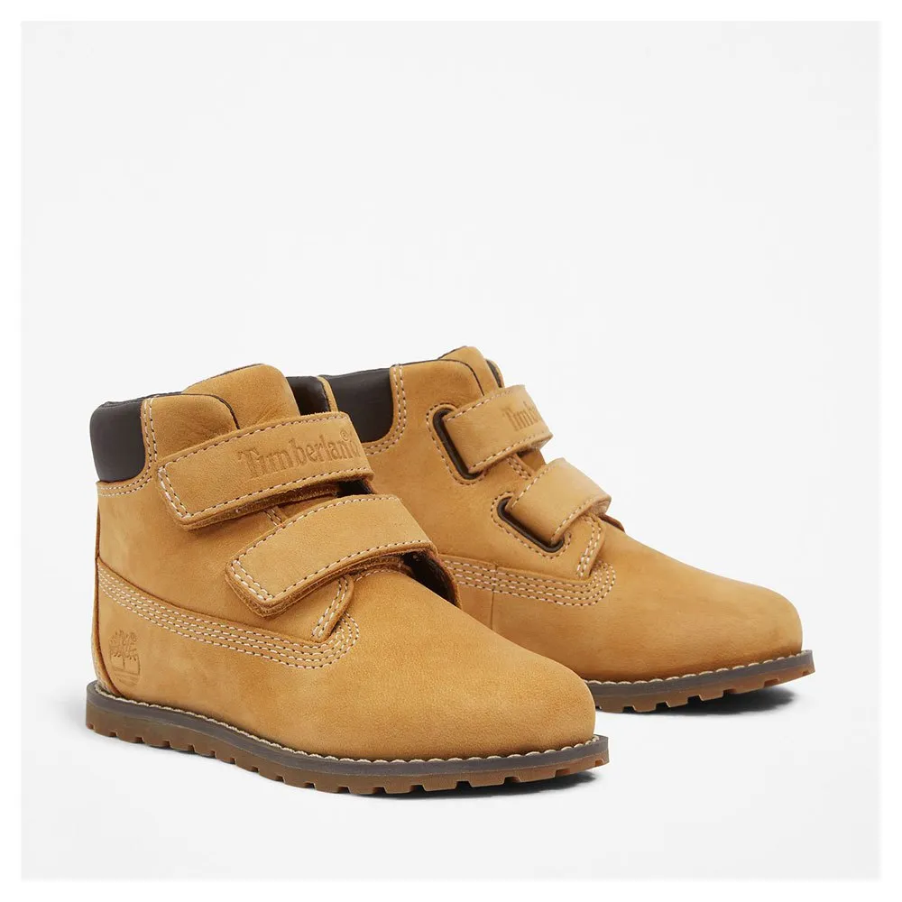 Детские ботинки Timberland Pokey Pine Hook&Loop кожаные на липучках, светло-коричневый — фото 4