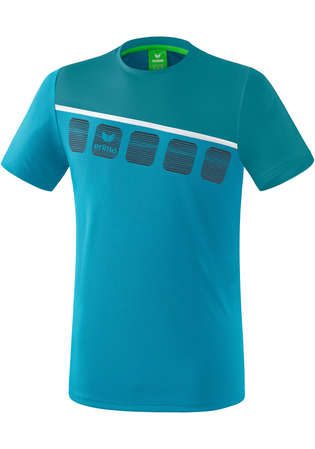 

Рубашка erima 5 C T Shirt, цвет oriental blue/colonial blue/weiss