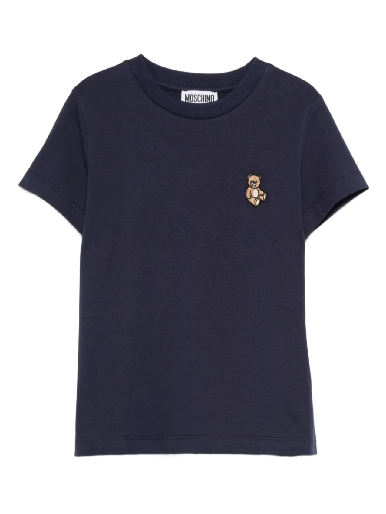 

Футболка Moschino Kids с вышитым плюшевым мишкой, синий