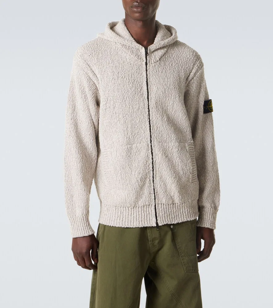 Хлопковая толстовка на молнии Compass Stone Island, серый — фото 3