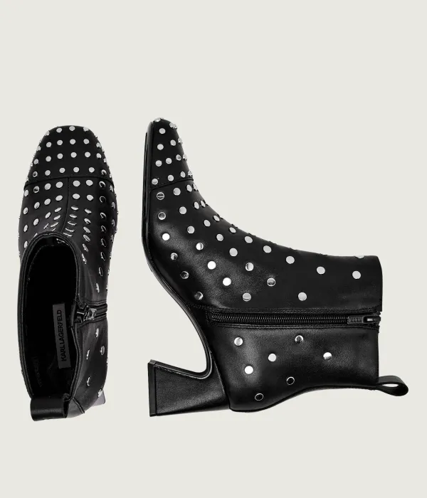 Ботильоны Beata из кожи с широким каблуком Karl Lagerfeld, черный — фото 4